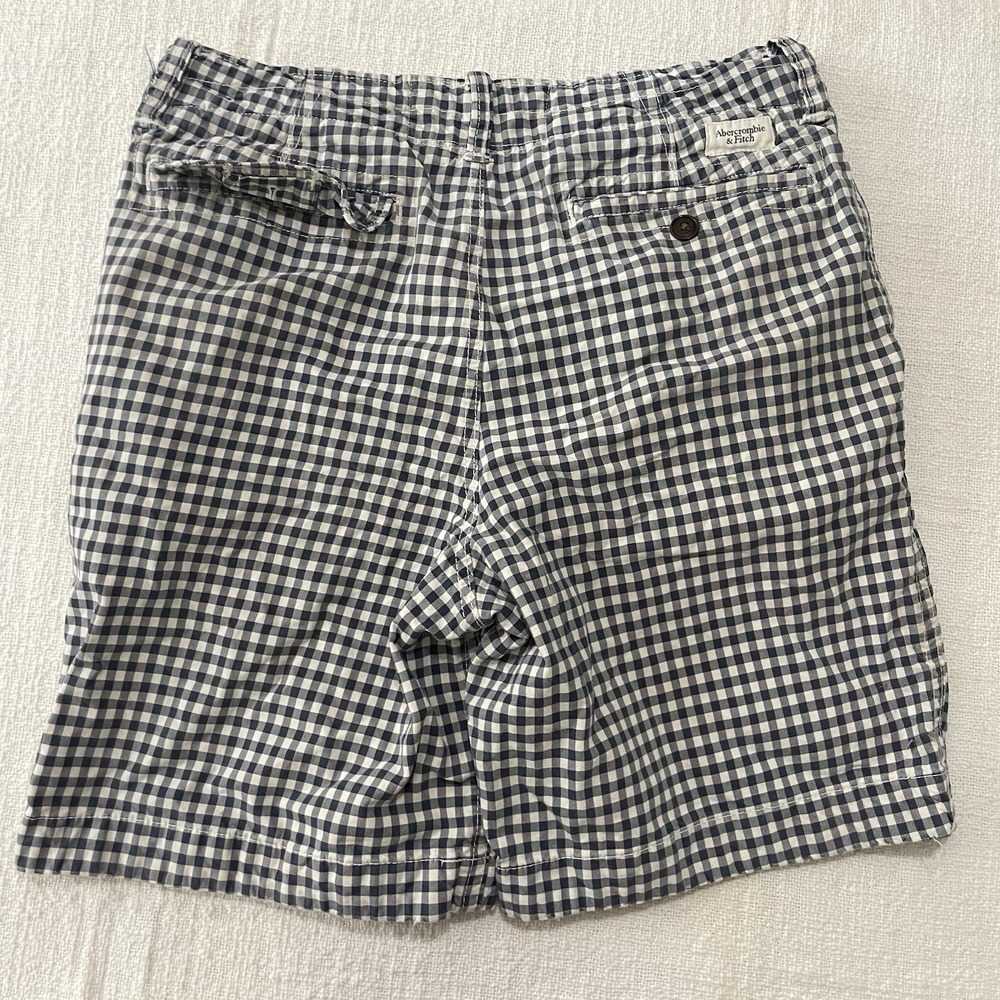 Abercrombie And Fitch Mens 33 Blue Plaid Chino Shorts Gingham Y2K Vintage - Picture 2 of 7